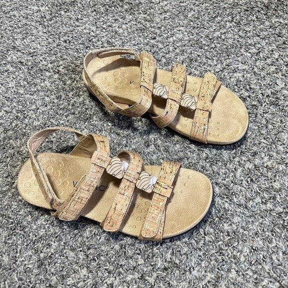 Vionic Women's Amber Backstrap Sandals w/Arch Support Gold Cork US 9 - Picture 3 of 9